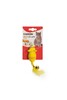 Latex toy with a feather and rattle, yellow, 11cm, AG0367