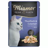 Miamor Feine Filets konservi kaķiem ar tunci un kalmāriem želejā 100g