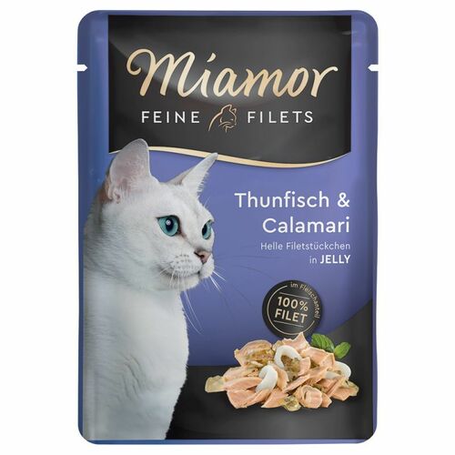 Miamor Feine Filets konservi kaķiem ar tunci un kalmāriem želejā 100g