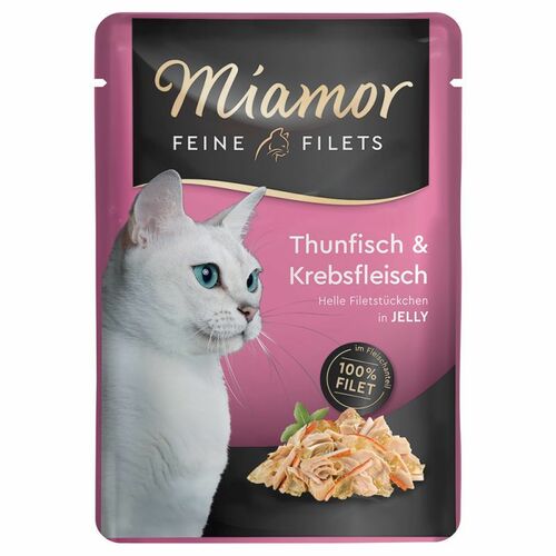 Miamor Fine Fillets cat food with tuna and crab in jelly 100g