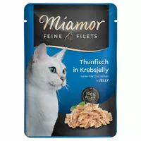 Miamor Feine Filets konservi kaķiem ar tunci un krabi želejā 100g