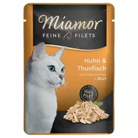 Miamor Feine Filets konservi kaķiem ar vistu un tunci želejā 100g