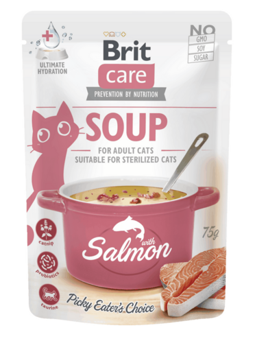 Brit Care Cat soup with salmon 75g