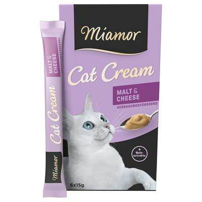 Miamor Cat Cream Malt & Cheese- gardums kaķiem apmatojuma izvadīšanai 6x15g