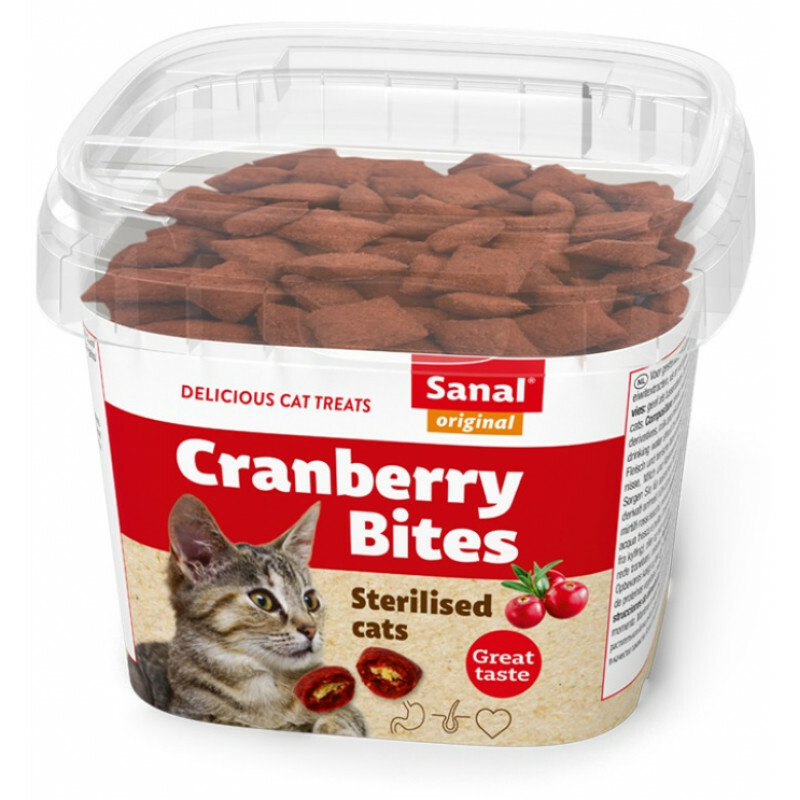 Sanal Cranberry & Chicken Bits Sterilized Cats 75g - spilventiņi ar dzērvenēm un vistu sterilizētiem kaķiem