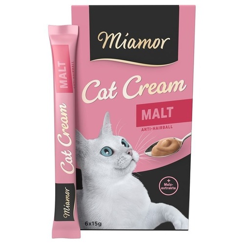 Miamor Cat Cream Malt - cat treat for fur elimination 6x15g