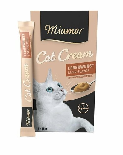 Miamor liver sausage cream - gourmet cat food with liver and thyme for metabolism stimulation 15g