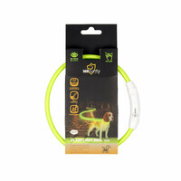 Duvo Plus Flash light ring usb green M - USB rechargeable flashing collar