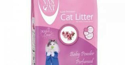VAN CAT Compact Baby Powder - clumping cat litter with baby powder 15kg
