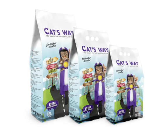 Cats way White Cat Litter Lavender 10l (8.5kg) - clumping litter with a gentle lavender scent