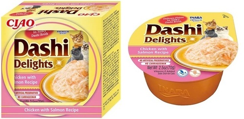 Churu Cat Dashi Delights konservi kaķiem ar vistu un lasi 70g