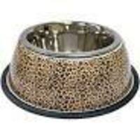 Bļoda CROCI Animalier Leopard, nerūsējošais tērauds ar gumijas pamatni, apdruka, 0,37 l, 20 cm