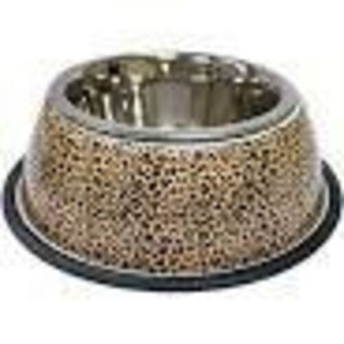 Bowl CROCI Animalier Leopard, stainless steel with rubber base, print, 0.37 l, 20 cm