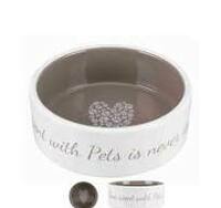 Bowl for animals, ceramic: Trixie Pets Home bowl, ceramic, 0.3 l|ø 12 cm, cream|taupe