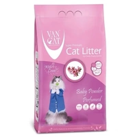 VAN CAT Compact Baby Powder - cementējošas smiltis kaķu tualetei ar bērnu pūderi 5kg