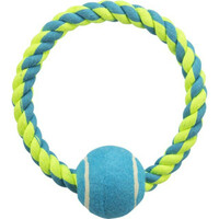 Dog toy: Trixie Tennis ball on a Rope 6cm/18cm, 125g