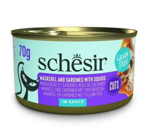 Schesir mackerel, sardines, and squid in grain-free sauce 70g