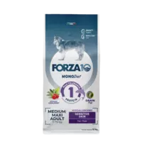 Forza10 MonoDiet Sensitive Skin Medium/Maxi Adult ar zivīm 10kg