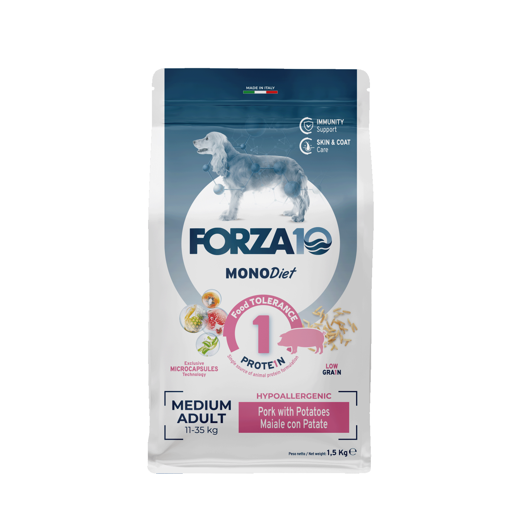 Forza10 MonoDiet Medium Adult ar cūku un kartupeļiem 1,5kg