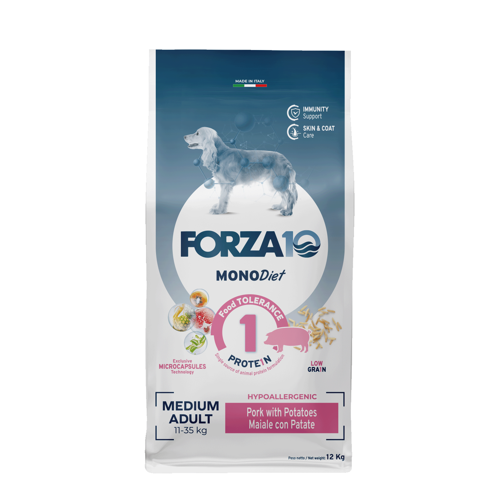 Forza10 MonoDiet Medium Adult ar cūku un kartupeļiem 12kg