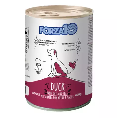 Forza10 Maintenance canned food for dogs with duck, oats, and peas 6x400g