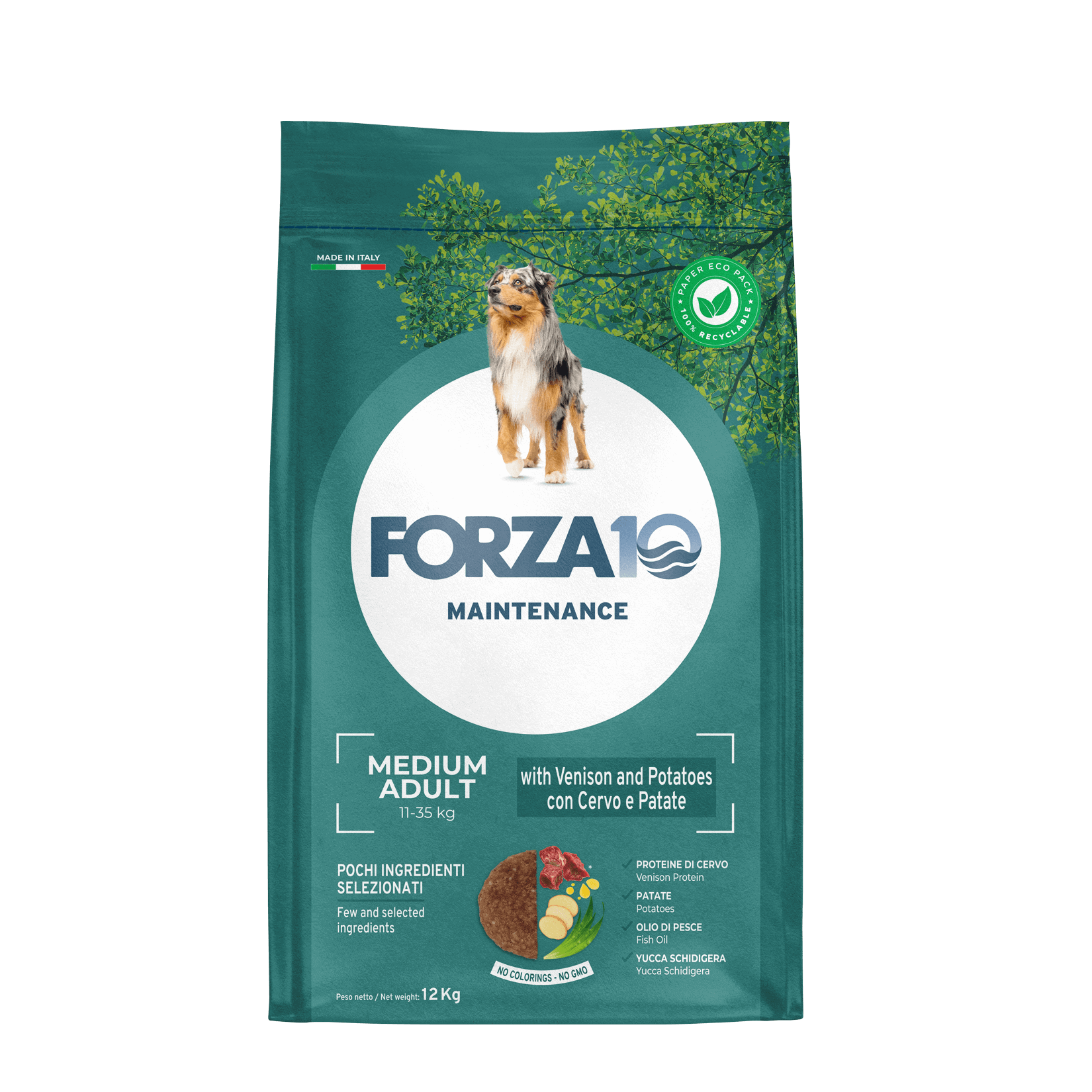 Forza10 Maintenance Medium Adult ar briedi un kartupeļiem 12kg