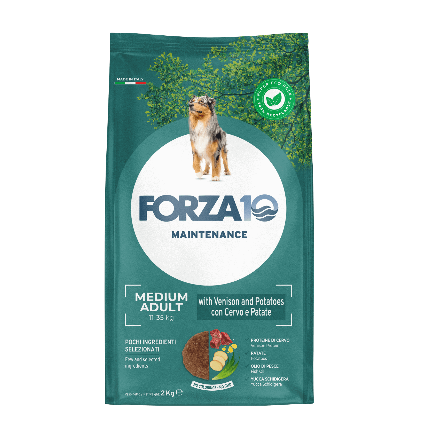 Forza10 Maintenance Medium Adult ar briedi un kartupeļiem 2kg