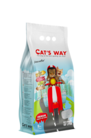 Cats way White Cat Litter Unscented 10l (8.5kg) - cementējošās smiltis bez smaržas