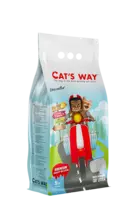 Cats way White Cat Litter Unscented 18l (15.3kg) - cementējošās smiltis bez smaržas