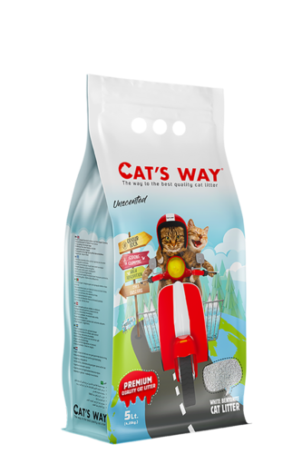 Cats way White Cat Litter Unscented 10l (8.5kg) - clumping litter without fragrance