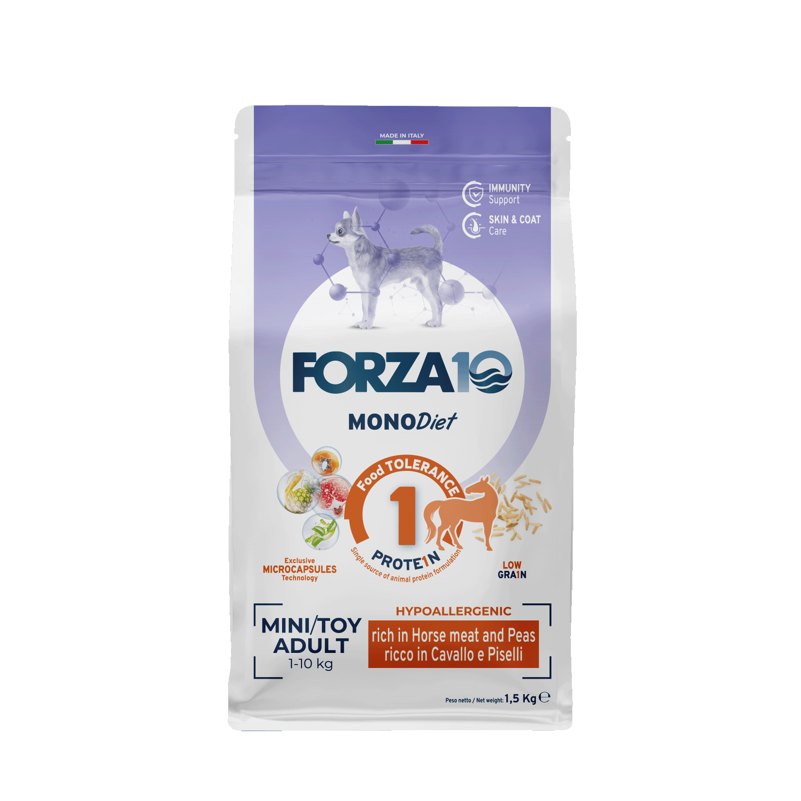 Forza10 MonoDiet Mini/Toy Adult ar zirgu un zirņiem 1,5kg