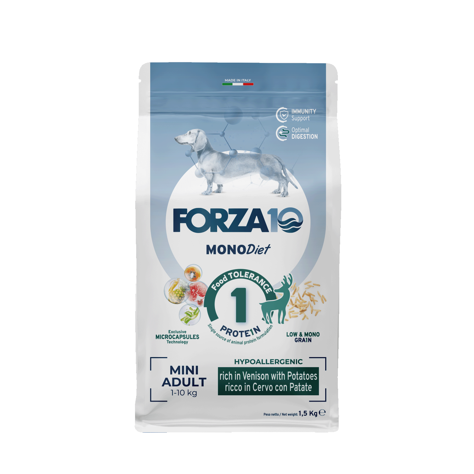 Forza10 MonoDiet Mini Adult ar briedi un kartupeļiem 1,5kg