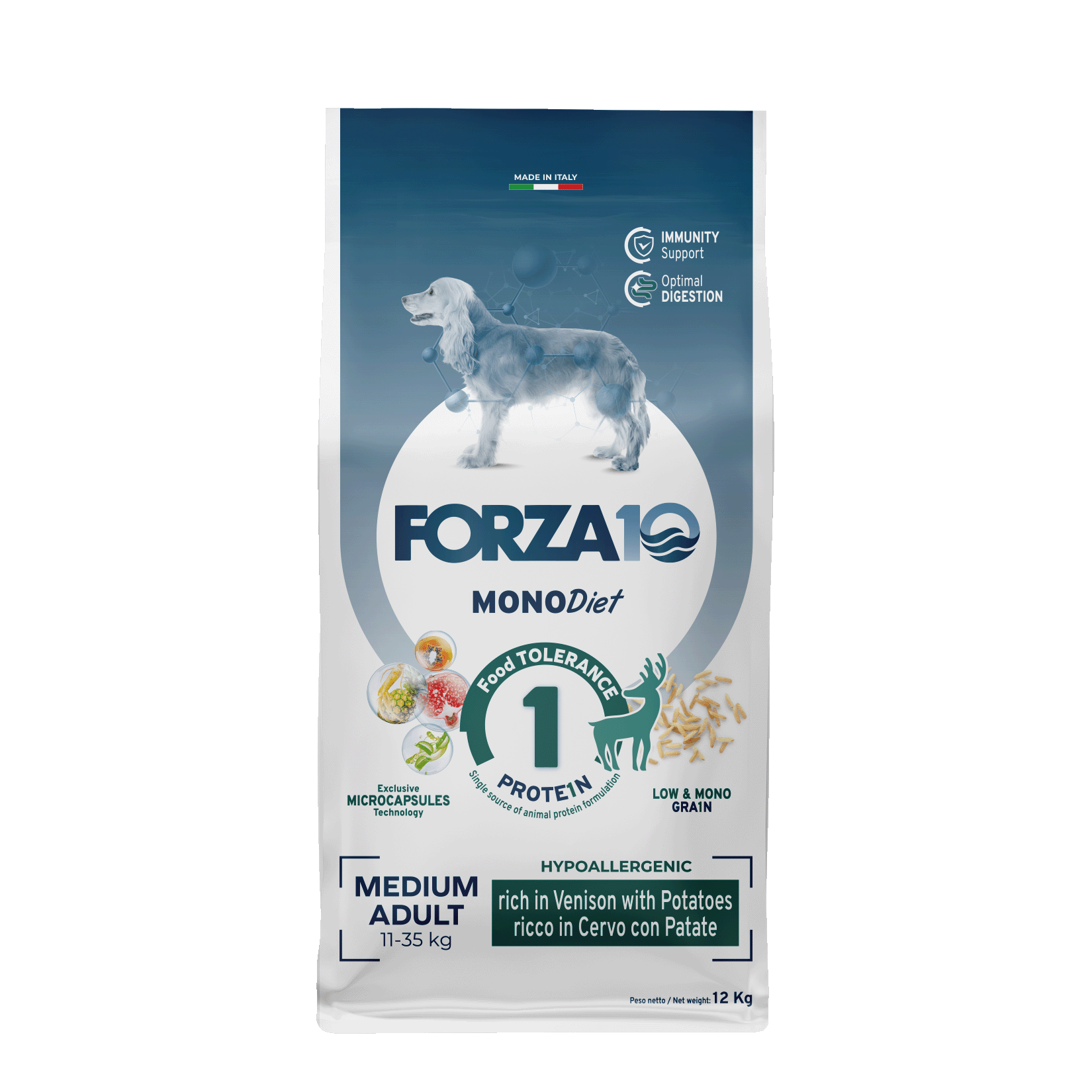 Forza10 MonoDiet Medium Adult ar briedi un kartupeļiem 12kg