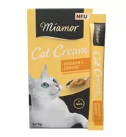 Miamor Cat Cream Chicken & Cheese- gardums kaķiem ar vistu, sieru un taurīnu 6x15g