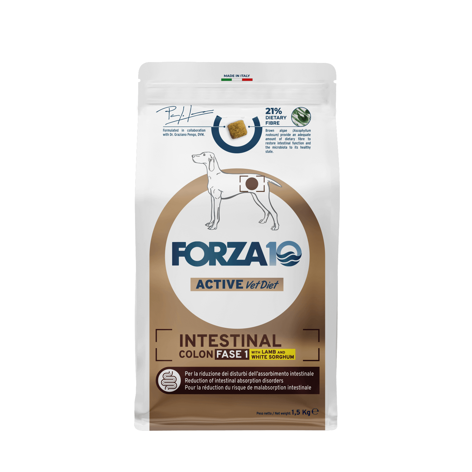 Forza10  Active VetDiet Intestinal Colon FASE 1 ar jēru un sorgo 1,5kg