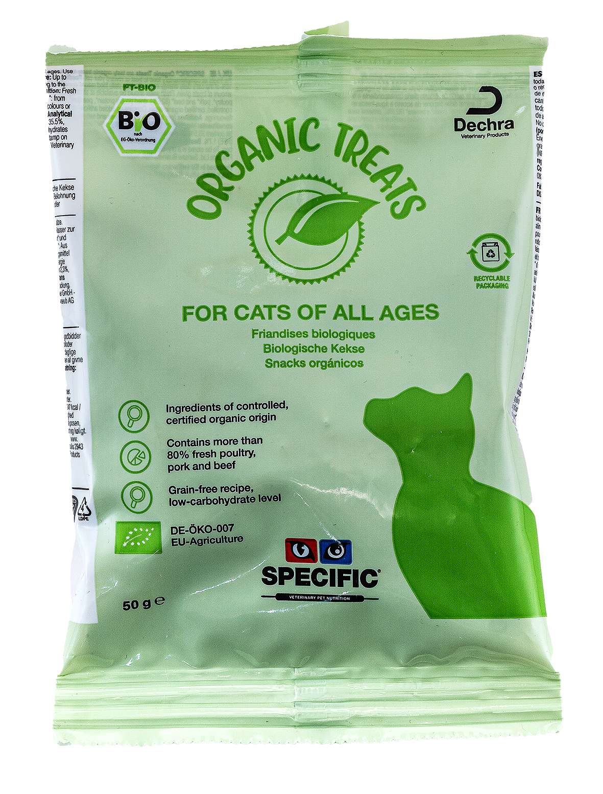 FT-BIO Organic kārumi kaķiem 8 x 50g