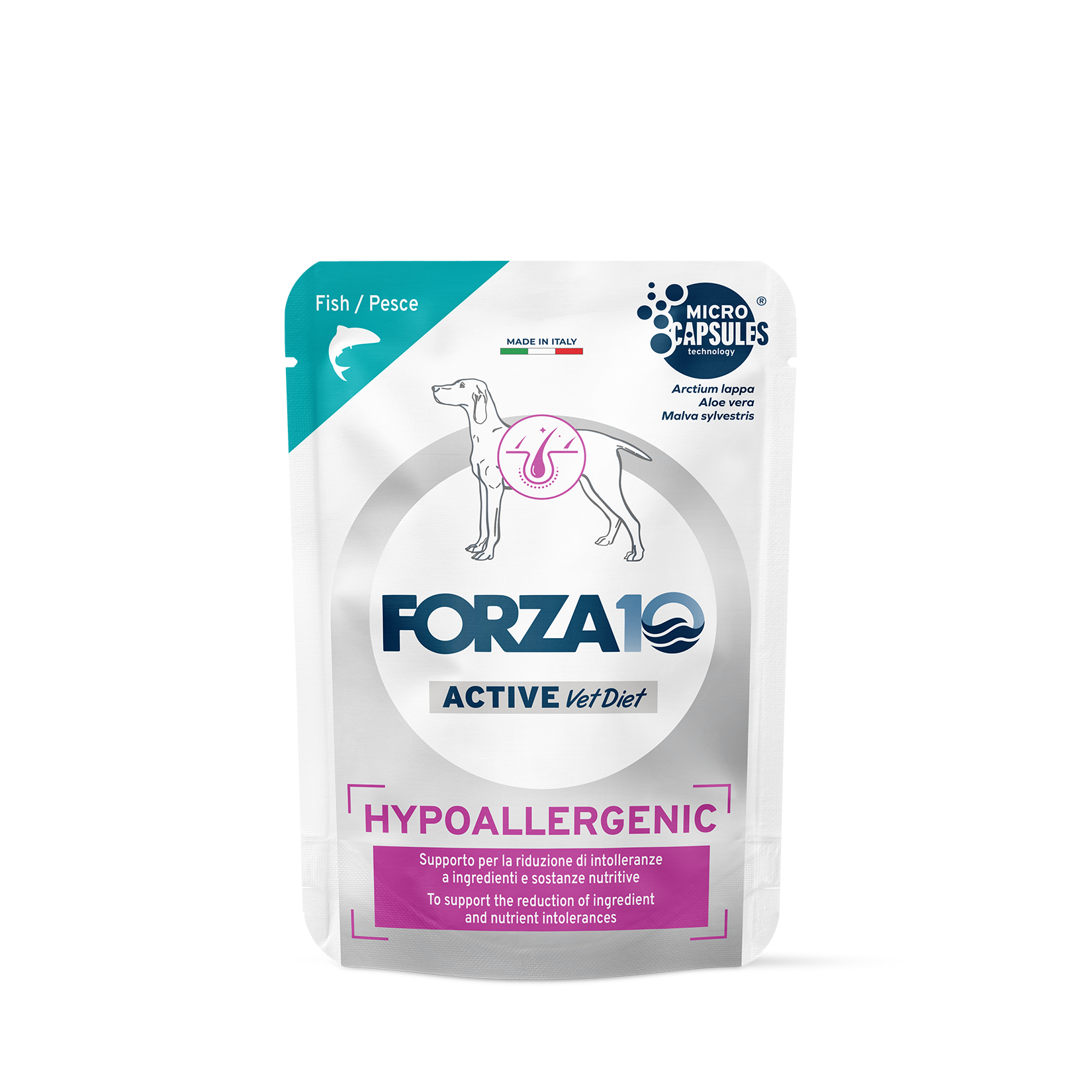 Forza10 Active VetDiet Hypoallergenic ar zivi mitrā barība suņiem 12x100g