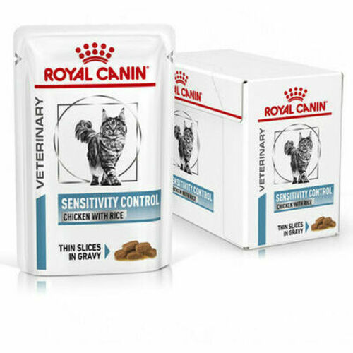 Royal Canin Cat VetDiet Sensitivity Control Gravy konservi kaķiem, vista ar rīsiem mērcē 85g N12