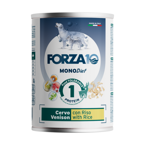 Forza10 MonoDiet konservi suņiem ar briedi un rīsiem 6x400g