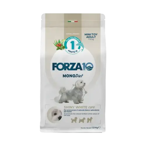 Forza10 MonoDiet Mini/Toy Adult Shiny White Care ar zivīm 1,5kg