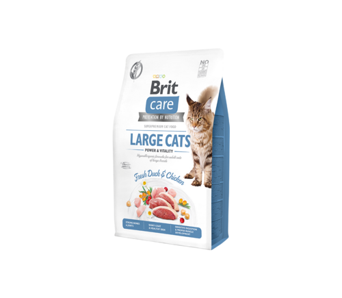 Sausā barība bez graudaugiem Brit Care Grain Free Large cats Power&Vitality lielo šķirņu kaķiem 400g