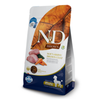 N&D dog brown coat bezgraudu sausā barība ar jēru, spirulīnu un burkāniem, mazo šķirņu suņiem ar tumšu apmatojumu 2kg