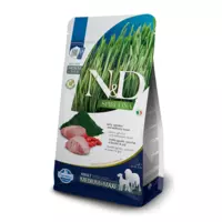 N&D dog spirulina bezgraudu sausā barība ar  jēru, spirulīnu un godži ogām, vidējo un lielo šķirņu suņiem 2kg