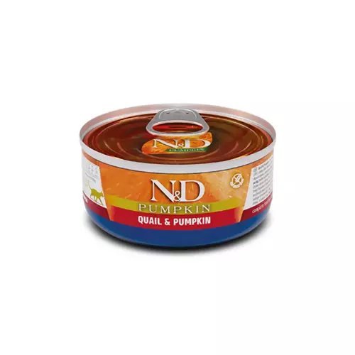 N&D cat pumpkin konservi kaķiem ar paipalu, vistu un ķirbi 6x70g