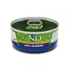 N&D cat prime konservi ar jēru, buljonu un mellenēm 6x70g