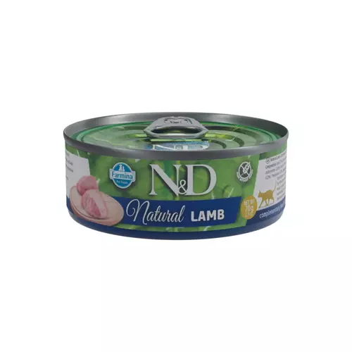 N&D cat natural ar jēru, konservi kaķiem 6x140g