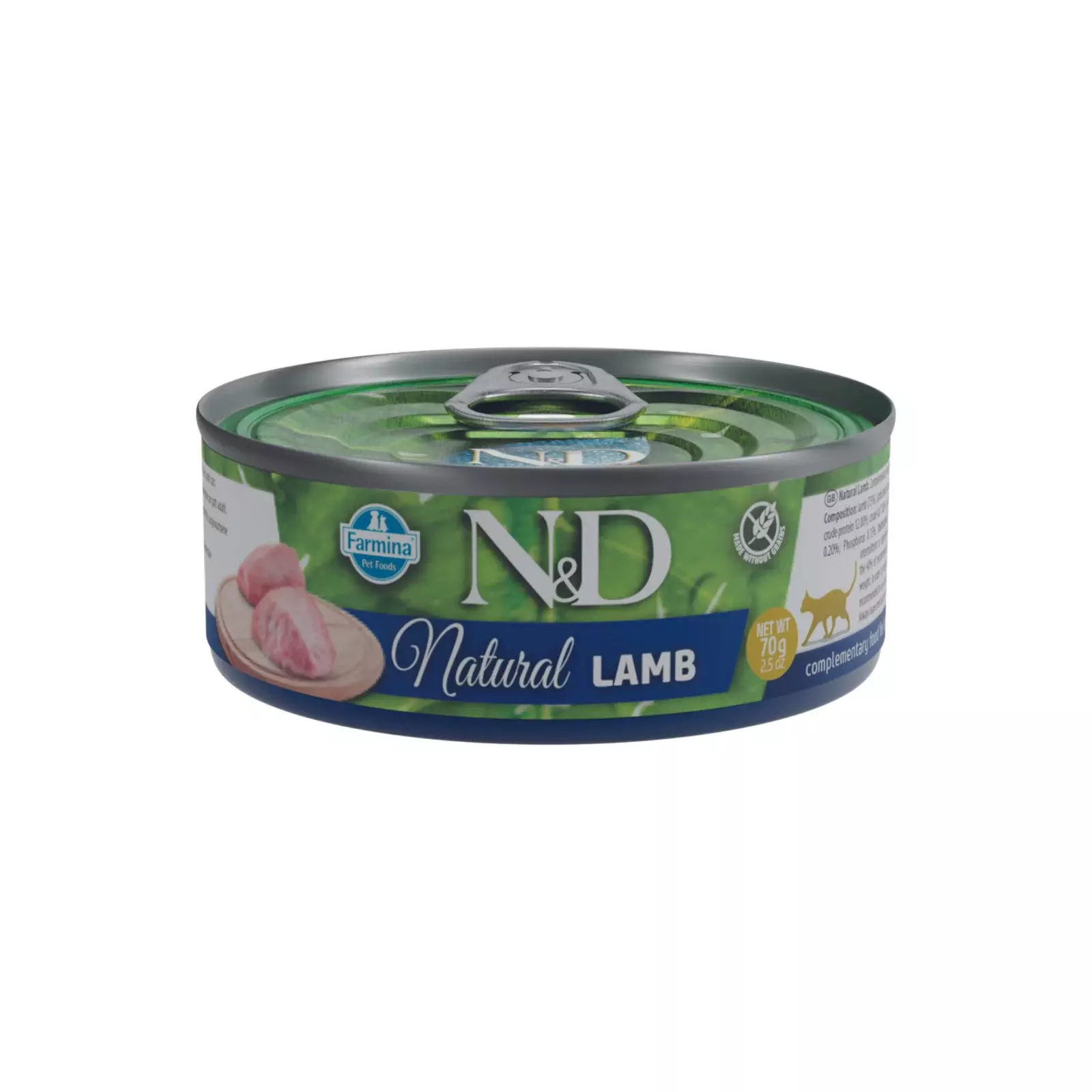 N&D cat natural ar jēru, konservi kaķiem 6x140g