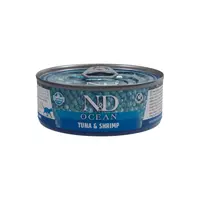N&D cat ocean konservi ar tunci un garnelēm 6x70g
