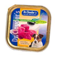 Dr.Clauder's Selected Meat Tītars&Rīsi konservi suņiem,6x 100g