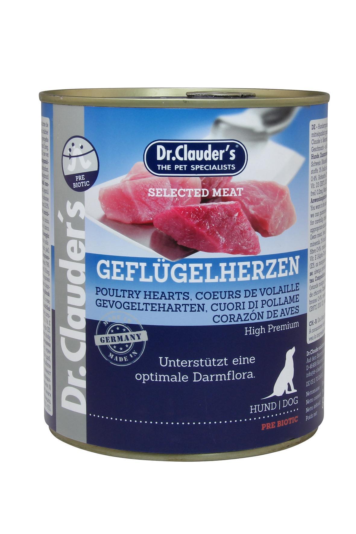 Dr. Clauder's Mājputnu Sirdis, Konservs suņiem PRE BIOTIC , 800g